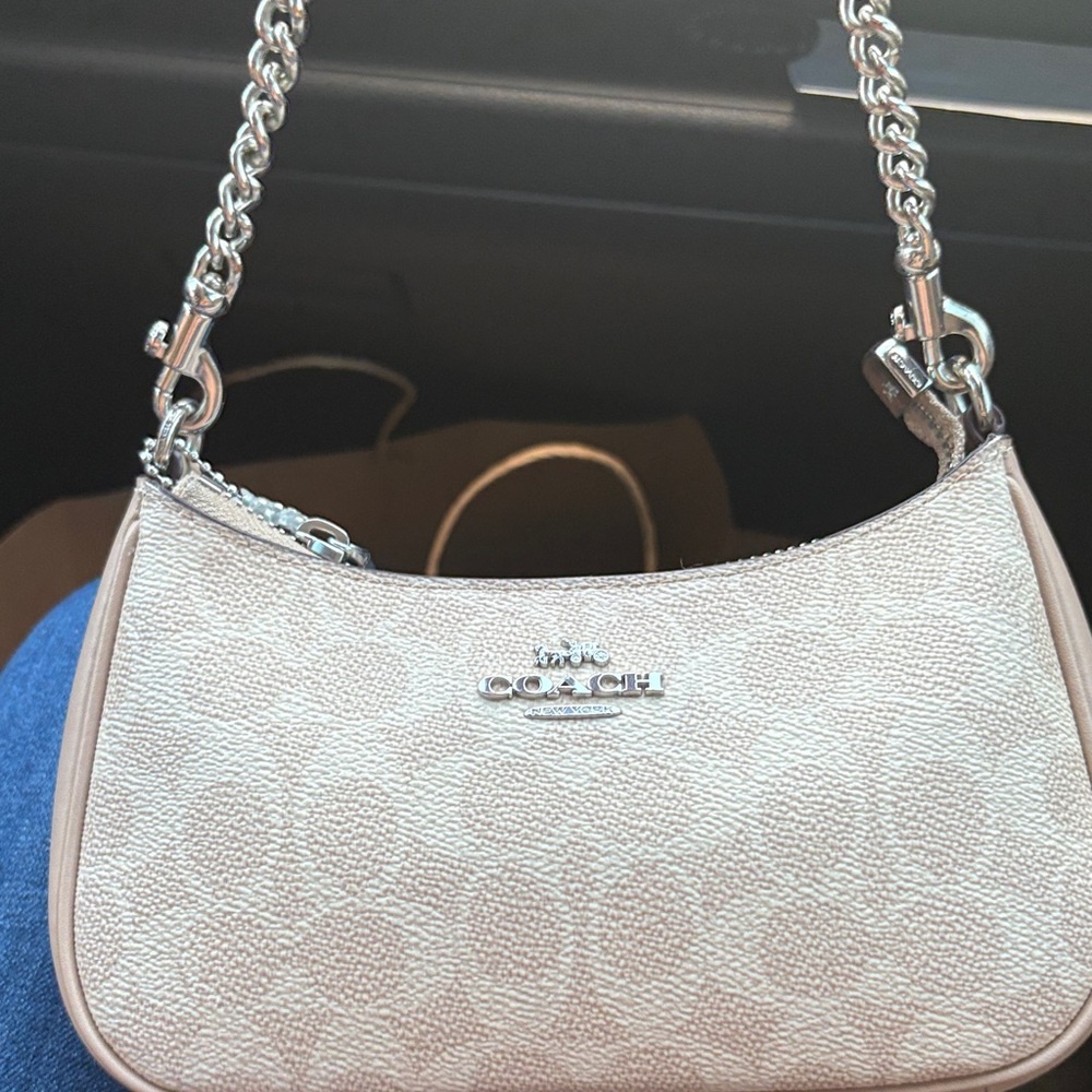 Coach Mini Bag in Cream with Silver Accents